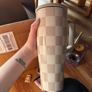 Beige Checkered Tumbler Brumate Era 40oz
